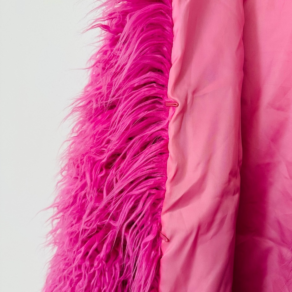 Ailubaodan Hot Pink Faux Fur Jacket Fuchsia - Picture 7 of 7